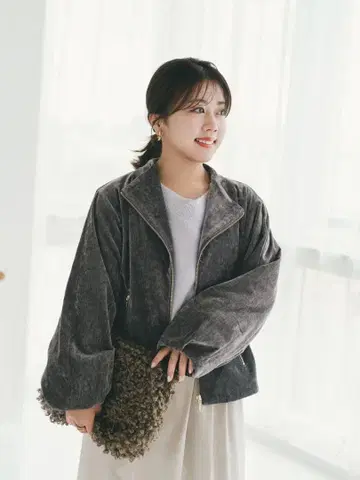 파우더리 벨로아 블루종 15,400엔 COHINA 코히나