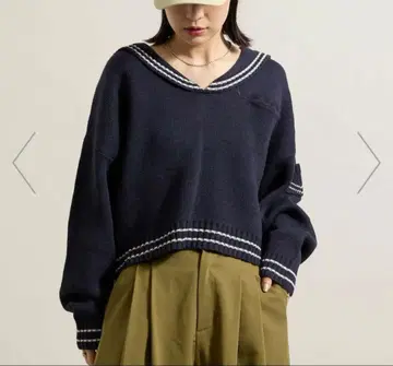 택 포함 FREAK'S STORE 울 혼방 세일러 니트 25AW