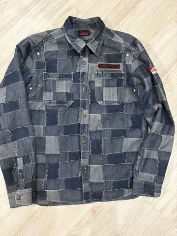 INDIAN MOTORCYCLE 패치워크 데님 셔츠 L 사이즈