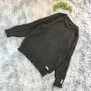 SCOTCH&SODA [ L ] 다크 그레이 케이블 니트 스웨터