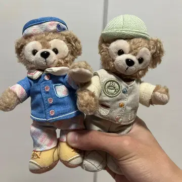 상하이 디즈니 홍콩 디즈니 더피 봉제 인형 키체인