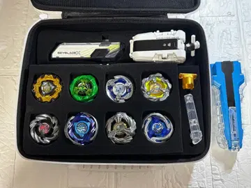 베이블레이드 X 묶음 판매 베이 8개, 런처, 케이스 등 부속물