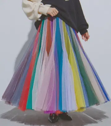 볼륨 스트라이프 샤샤 스커트