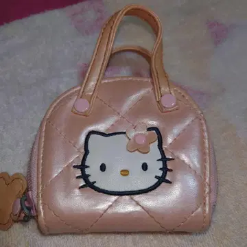 헬로키티 핑크 퀼트 백 모양 동전 지갑