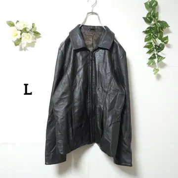 라무 가죽 자켓 블루종 L 짙은 갈색 겉옷