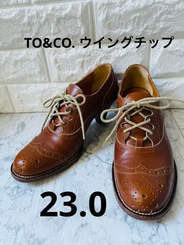 TO&CO. 윙팁 가죽 신발 36(23.0cm) 브라운