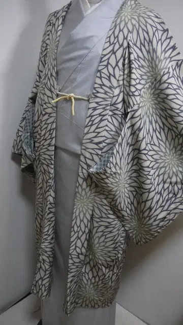 4/n 새상품급 이중 기모노 겉옷 화장 68cm 기장 102cm