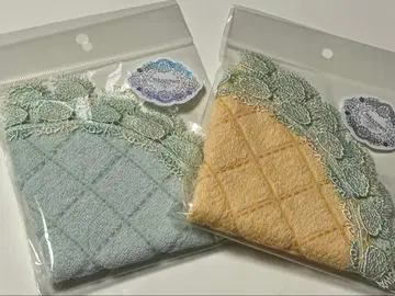 친자와 레이스 손수건 멜론빵 2개 세트 신색 오렌지, 그린 한정판 손수건