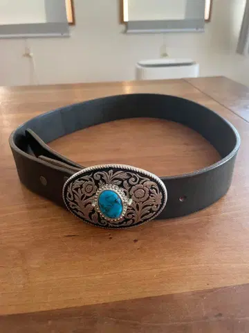 가죽 터콰이즈 버클 벨트