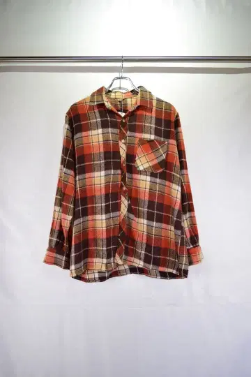 구제 의류 울 아크릴 디자인 체크 셔츠 빈티지 70s 80s