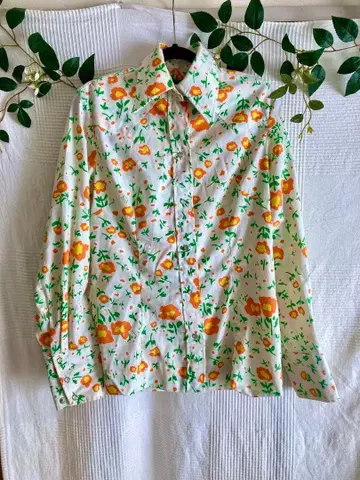 빈티지 플라워 패턴 웨스턴 셔츠