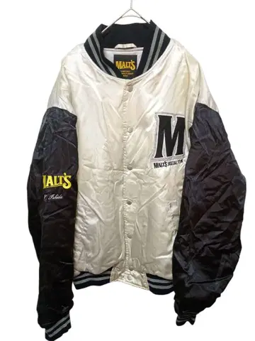 MALT'S 바시티 자켓 화이트/블랙