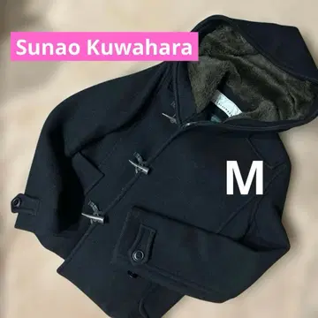 [스나오쿠와하라] 네이비 후드 부착 더플 코트 M