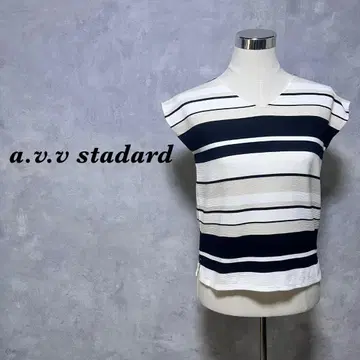 a.v.v 티셔츠 보더 리브 슬릿 멀티 컬러 S 4851N