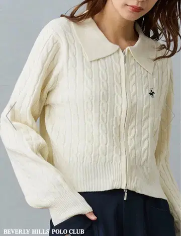 [ BEVERLY HILLS POLO CLUB ] 케이블 짜임 가디건