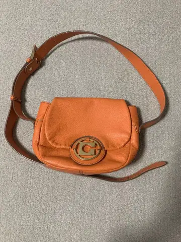 게라르디니 오렌지 가죽 숄더백