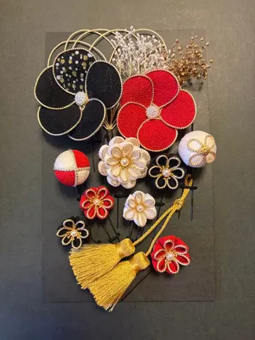 일본풍 헤어 액세서리 세트 빨검