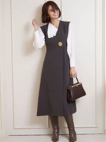 스나이델 SNIDEL 버튼 플레어 점프 스커트 원피스