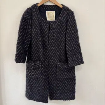 Mirror Mirror 울 모헤어 노카라 코트 롱 코트