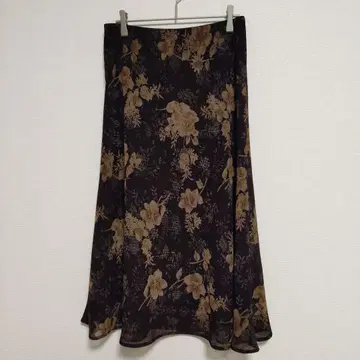 플레어 스커트 롱 스커트 스커트 꽃무늬 스커트