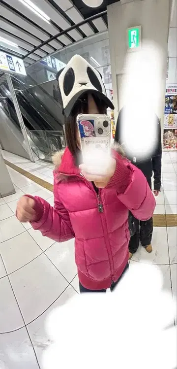 핑크 다운 자켓