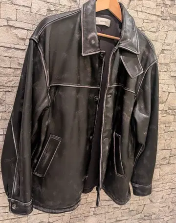 [ OPENING ACT ] 빈티지 가공 카우 가죽 카 코트 자켓