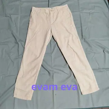 evam eva 화이트 코튼 가는 코듀로이 캐주얼 팬츠