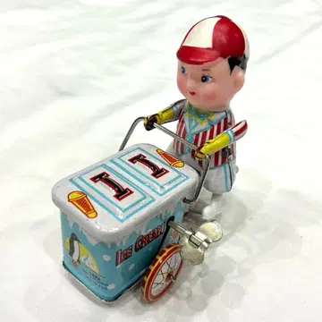 [ 박스 있음 ] 아이스크림 가게 태엽식 양철 완구 레트로