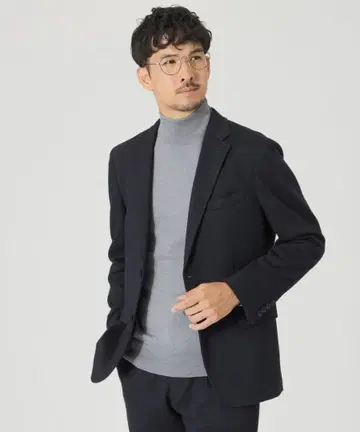 더 스카치 하우스 새상품 네이비 울 믹스 코튼 저지 자켓 LL