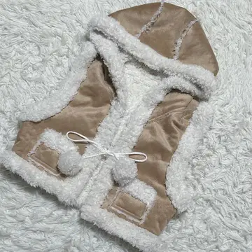 [ c6660 ] 베스트 후드 보아 브라운 귀여운