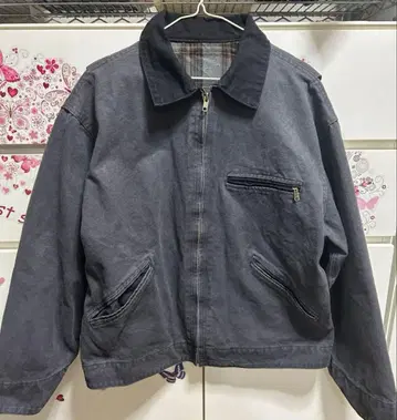 ALL RUNS 빈티지 가공 집업 블루종 덕 자켓