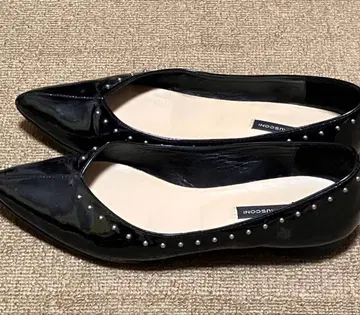 파비오 루스코니 에나멜 스터드 펌프스 플랫 발레 슈즈