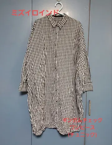 미즈이로 인드 깅엄 체크 원피스(튜닉)