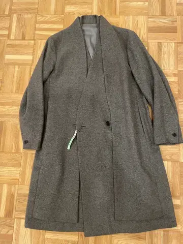 그레이 체스터 코트 울 혼방