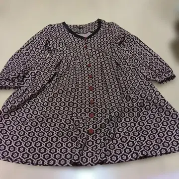 piacere 피아체레 브라운 패턴 레트로 원피스