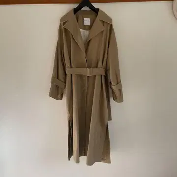 HUMAN WOMAN 베이지 벨트 롱 트렌치코트