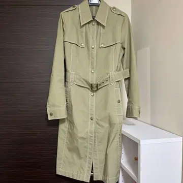 마이클코어스 여성용 카키 트렌치코트 빈티지 롱 코트