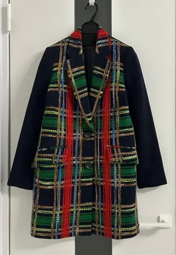 로이스크레용 멀티 컬러 체스터 코트