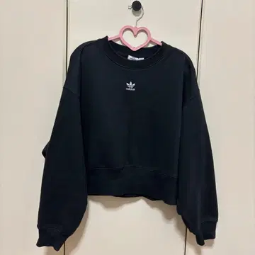 adidas 블랙 크롭 맨투맨 A/XS