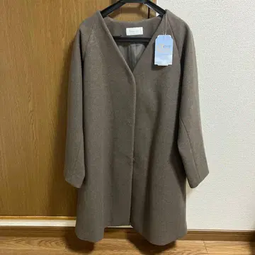 글로벌 워크 가벼운 스트레치 노카라 코트 브라운