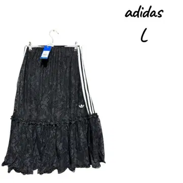 [ 새상품 ] adidas 블랙 프릴 스커트 L 정가 13,200엔