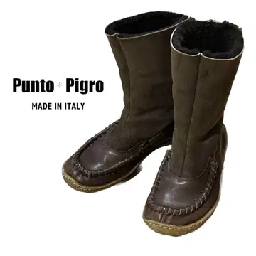 PUNTO PIGRO 푸토 피그로 가죽 부츠 이탈리아제 35 무스탕