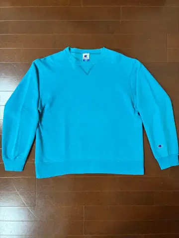 90s 챔피온 앞 V 맨투맨 터콰이즈 블루 눈 없음 빈티지 리버스