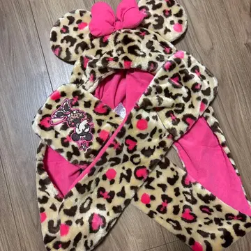 머플러 캡 미니 모자 레오파드 무늬 레오파드 디즈니