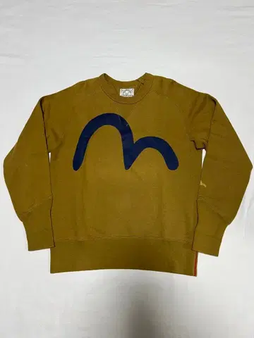 EVISU 속기모 맨투맨 38사이즈 네이비 갈매기 브라운 트레이닝복