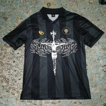 DROPDEAD 축구 블랙 게임 티셔츠 드롭 데드 가시철사