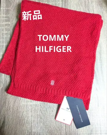 새상품 TOMMY HILFIGER 타미힐피거 빨간색 니트 머플러