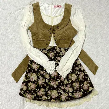 [ Ank Rouge ] 꽃무늬 레이어드 원피스 가을