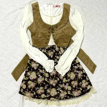 [ Ank Rouge ] 꽃무늬 레이어드 원피스 가을