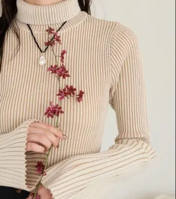 hinari 바이컬러 리브 니트